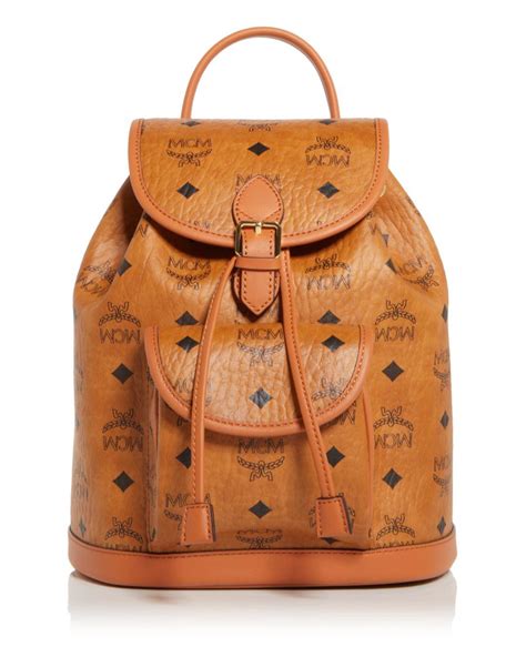 MCM Aren Visetos Logo Monogram Backpack in Brown | Lyst