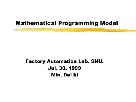 mathematical programming model powerpoint