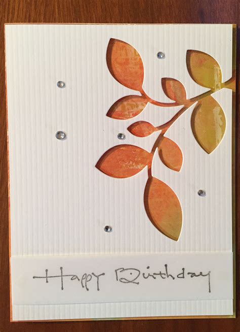 Clustered Leaves Die Handmade Birthday Card