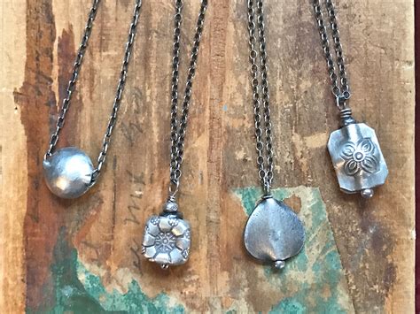 silver charm necklace daisy chains jewelry