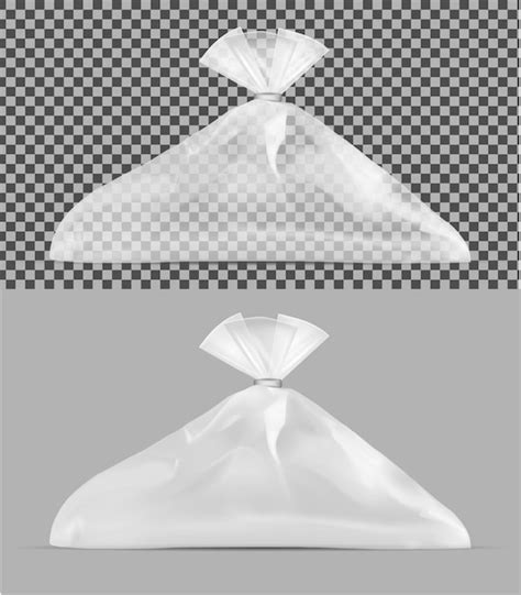 Premium Vector | Transparent plastic bag Packaging for bread coffee ...