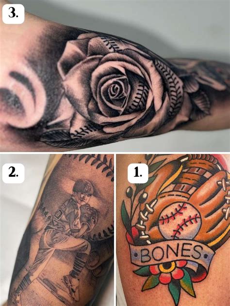 Baseball themed tattoo ideas photos