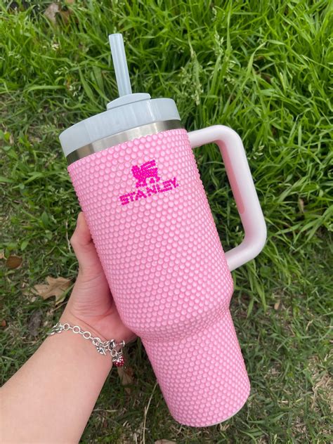 pink  pink stanley tumbler rose quartz  oz etsy trendy water