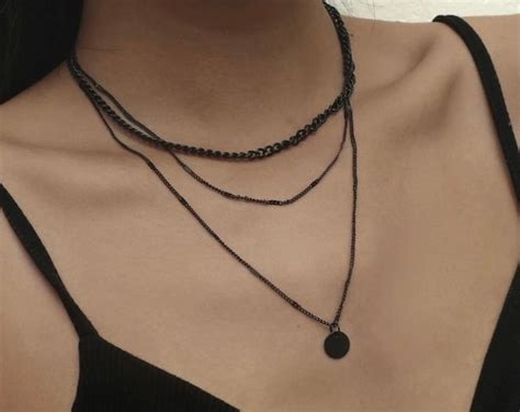 Black-layered Necklace-black Necklaces-black Layered Necklace-necklace ...