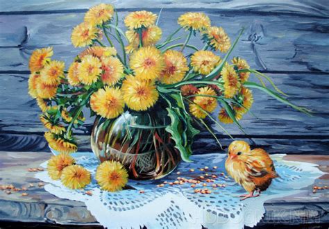 Картина "Одуванчики". Размеры: 50x35, Год: 2018, Цена: 9800 рублей ...