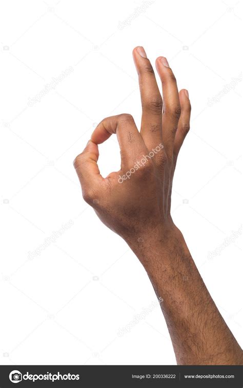 Black hand showing OK sign isolated on white background ⬇ Stock Photo, Image by © Milkos #200336222