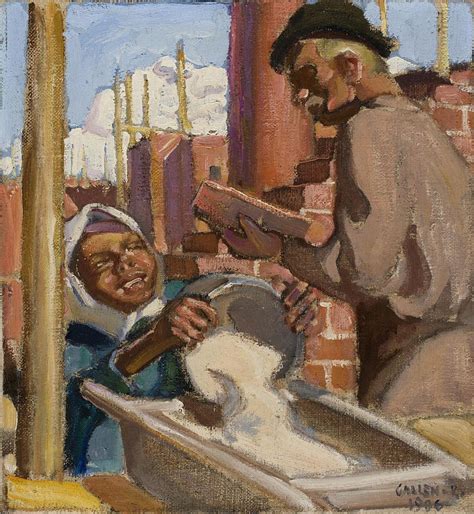Suomi Rakennuksella The Building Painting by Akseli Gallen-Kallela ...