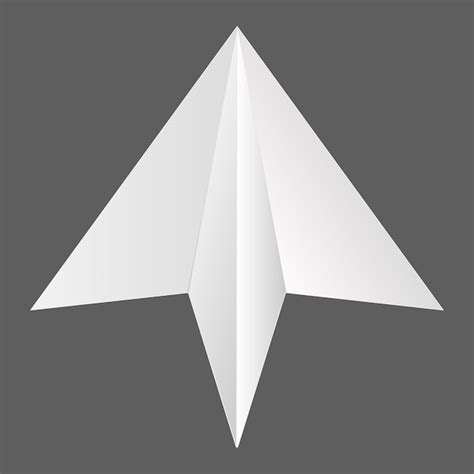 Premium Vector | Vector illustration of origami paper airplane on gray ...