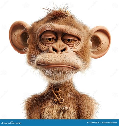 realistic cartoon monkey character displaying unique facial features