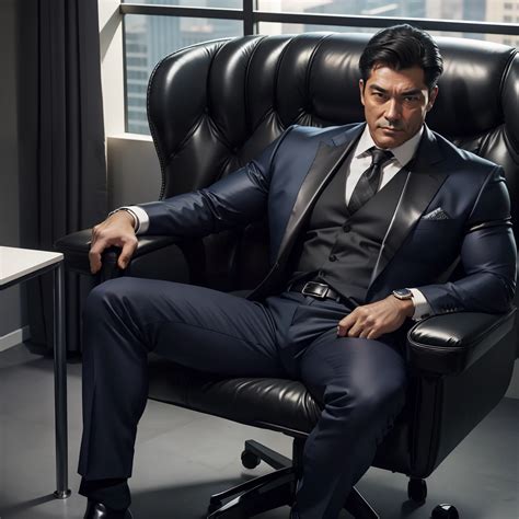 Arafed man in a suit sitting in a chair in a room - SeaArt AI