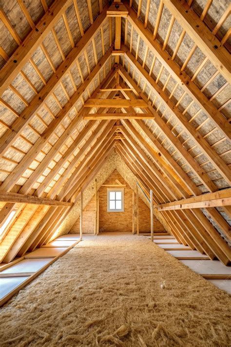 Insulated attic from trusses Attic formed by trusses OSB boards and