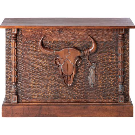 Tombstone Hand Carved Wood Bar | Lone Star Western Decor