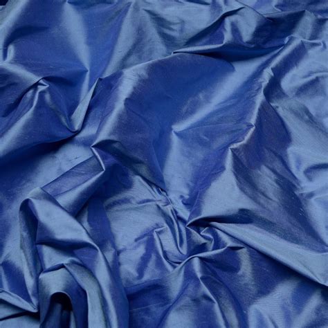 Iridescent Steel Blue 100% Silk Shantung Fabric 54" Wide, By The Yard ...