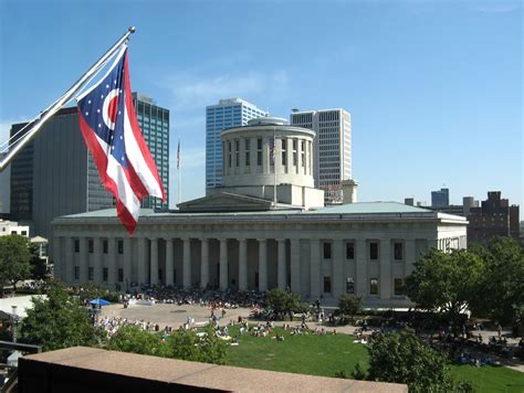 Statehouse With Ohio Flag | Ohio Statehouse