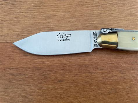 2.5” Celaya Spanish Navaja Teja Albacete Pocket Knife Bullhorn Scales