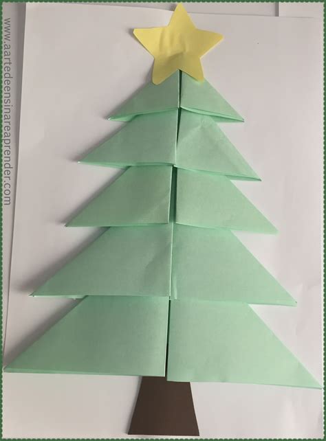 Dobradura De Natal Para Imprimir - Árvores de natal com papel e dobradura - A Arte de Ensinar e Aprender