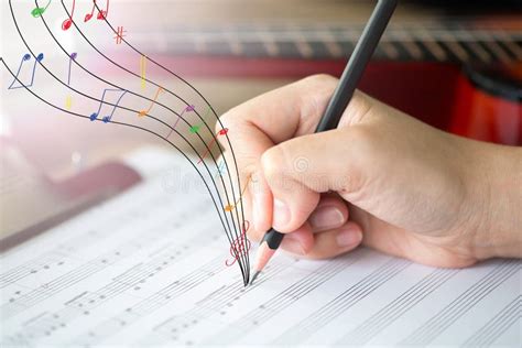 Music sheet and pencil stock image. Image of creative - 3829971