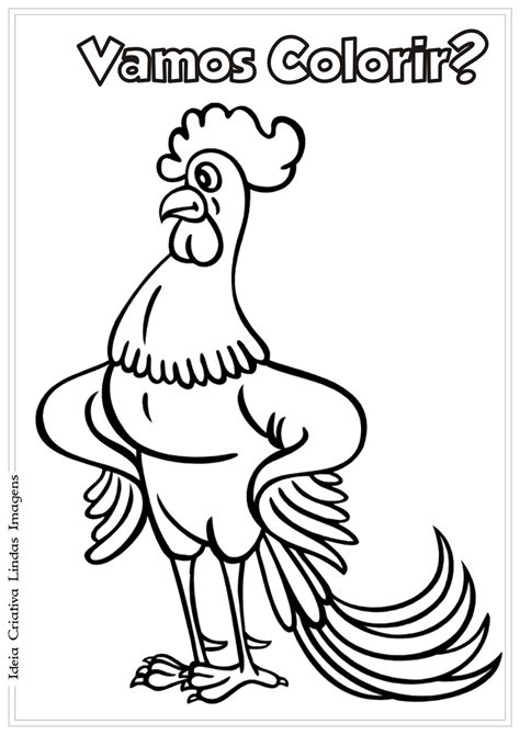 Desenho Do Galo Da Madrugada Para Colorir - Desenho de Galo para Colorir