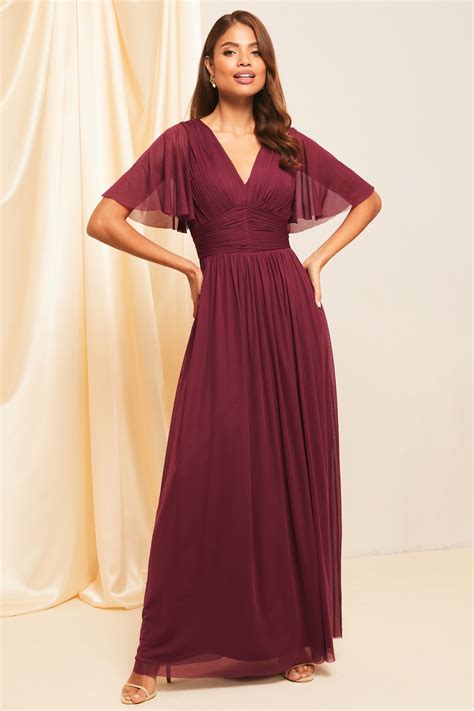 Buy Lipsy Red Empire Short Sleeve Bridesmaid Maxi Dress from Next Ireland