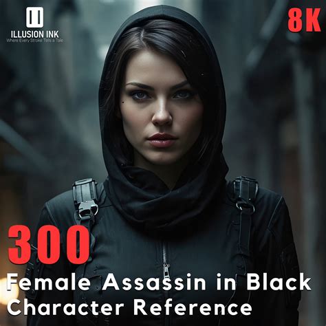 ILLUSION INK - 300 Female Assassin in Black | 8K