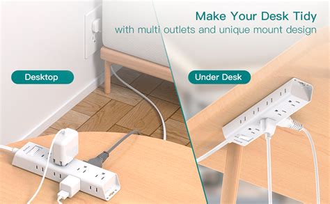 Amazon.com: Flat Plug Power Strip, Ultra Thin Extension Cord - Addtam ...