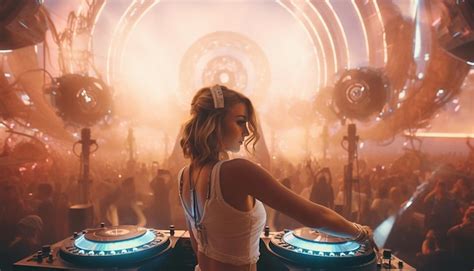 Premium AI Image | Tomorrowland music festival in mars futuristic stage