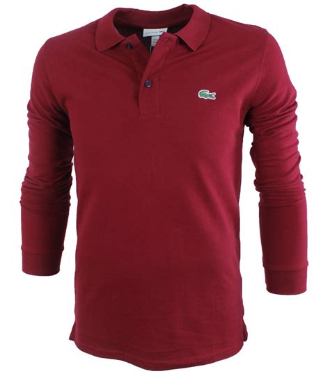 Купить - Бордовое поло с длинным рукавом Lacoste L600-8-L600-8 - в ...