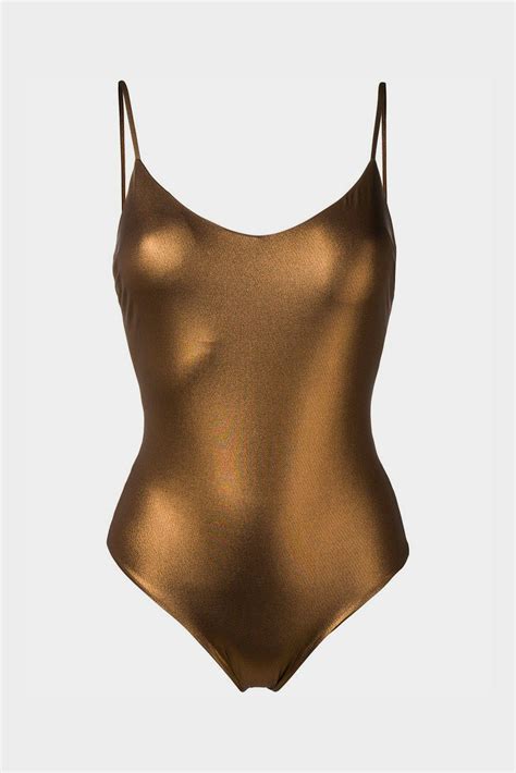 Physical | Metallic bronze one-piece swimsuit – lemlò