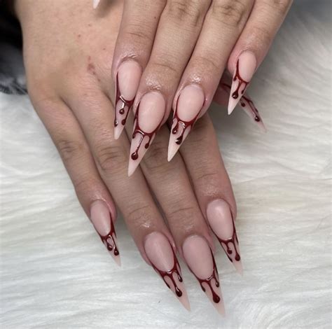 Halloween french tip press on nails spooky nails fall nails – Artofit