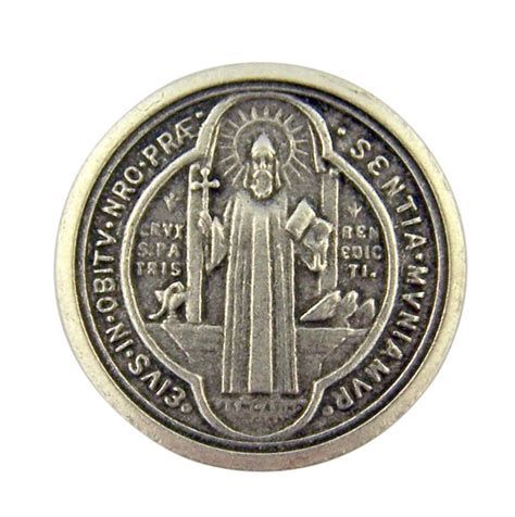 Prayer Pocket Tokens - Silver Tone Saint Benedict of Nursia Pocket ...