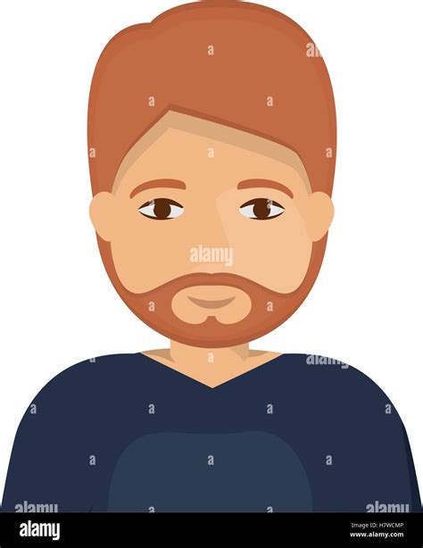 Man cartoon with beard icon. Male avatar person human and people theme ...