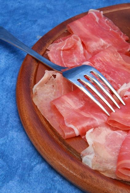premium photo fresh raw ham slices