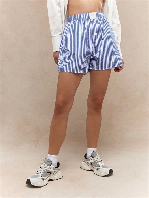 Logo Label Striped Boxer Shorts in 2025 | Boxer shorts for women