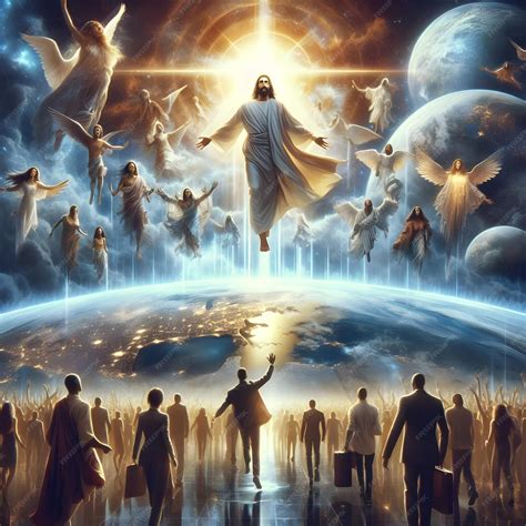 AI painterly image of revelation rapture of the return of Christ to