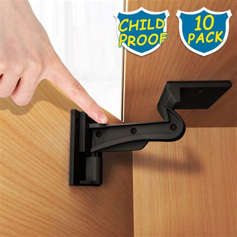 10 Pack Child Safety Cabinet Locks No Drill Baby Child Proof Cabinet ...