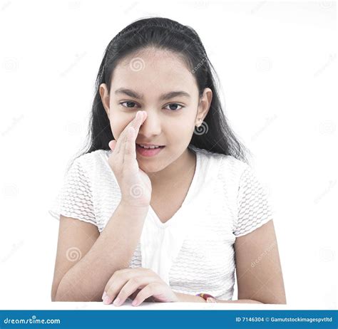 Asian Teenage Girl Whispering Stock Photo - Image of asian, fearing
