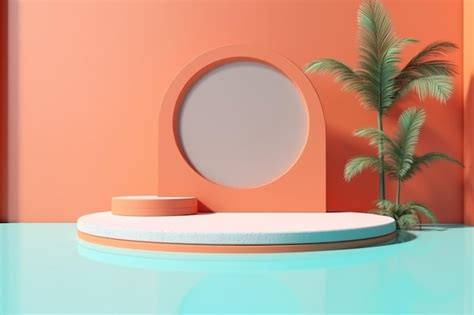 Premium Vector | 3d cny scene design round gold podium with stage ...