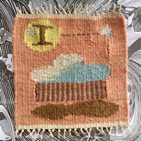 5" x 5" Tapestry weaving. 'Ecosystem Diagram,' a fuzzy representation