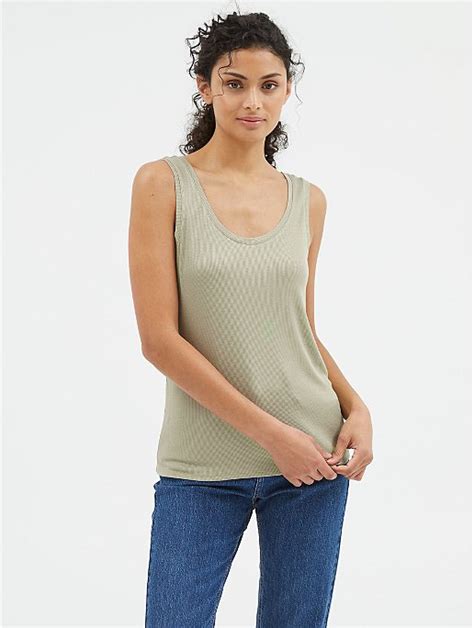 Khaki Ribbed Vest | Women | George at ASDA