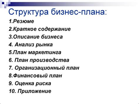 Структура бизнес-плана - презентация онлайн