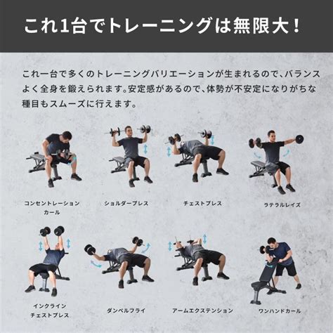 YouTen 3WAYトレーニングベンチ デクラインベンチ インクラインベンチ フラットベンチ ダンベル トレーニング ベンチプレス ホーム ...