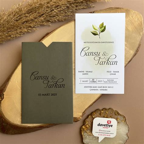 yesil renkli ekonomik davetiye davetiyemarket