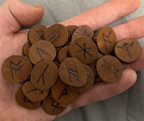 I made my first set of AS futhorc runes. It’s not the prettiest set but ...