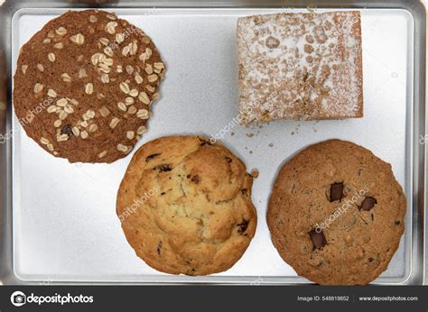 variety baked items cookie tray fresh warm oven ready eat stock photo
