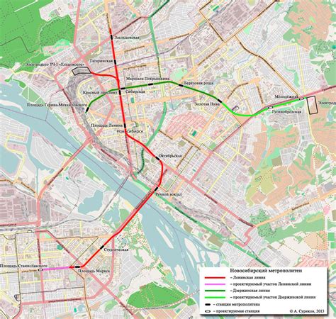 Новосибирск метро схема, карта, план, станции метрополитена.