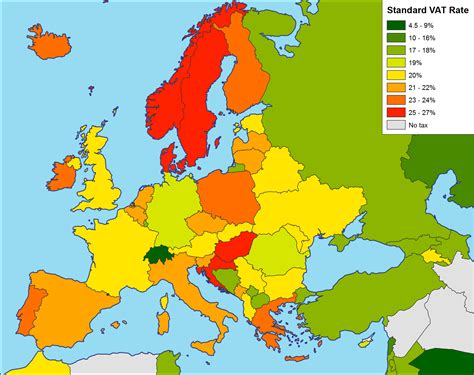 VAT/ Sales Tax in Europe [OC] [2044x1618] : r/MapPorn