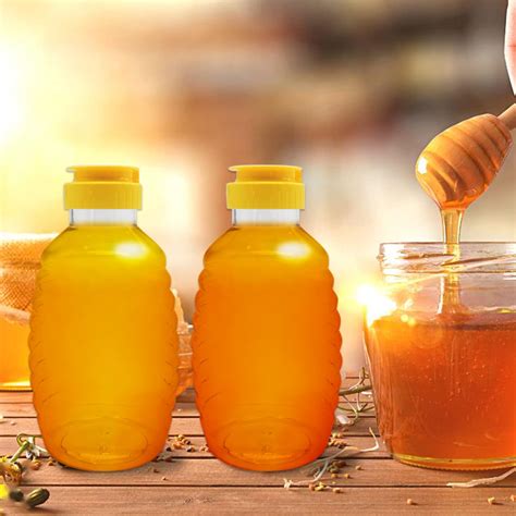 Snapklik.com : 8 Pcs 16oz Clear Plastic Honey Bottles,Refillable