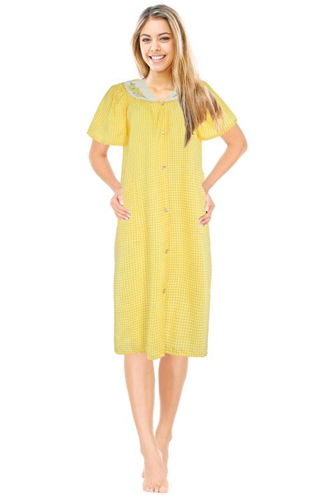 JEFFRICO Womens Dusters For Women Snap Front Housecoat Lounger Duster ...