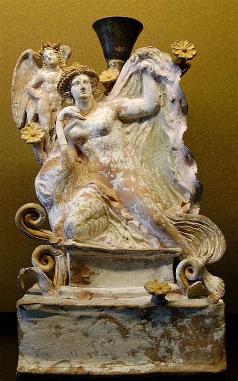 Leda and the Swan (Symbol of Zeus) - Lekythos Terracotta, Attica period ...