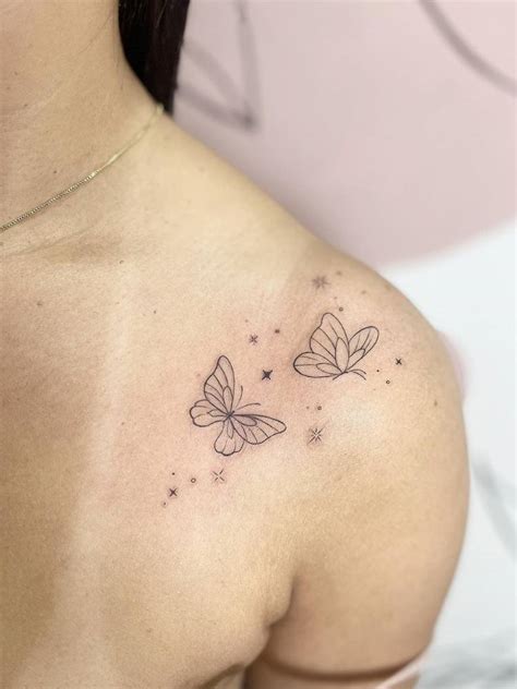 Tatuagens Femininas Borboletas No Ombro - 8 Estilos de Tatuagem de Borboleta no Ombro Delicada + 3 Posições Perfeitas